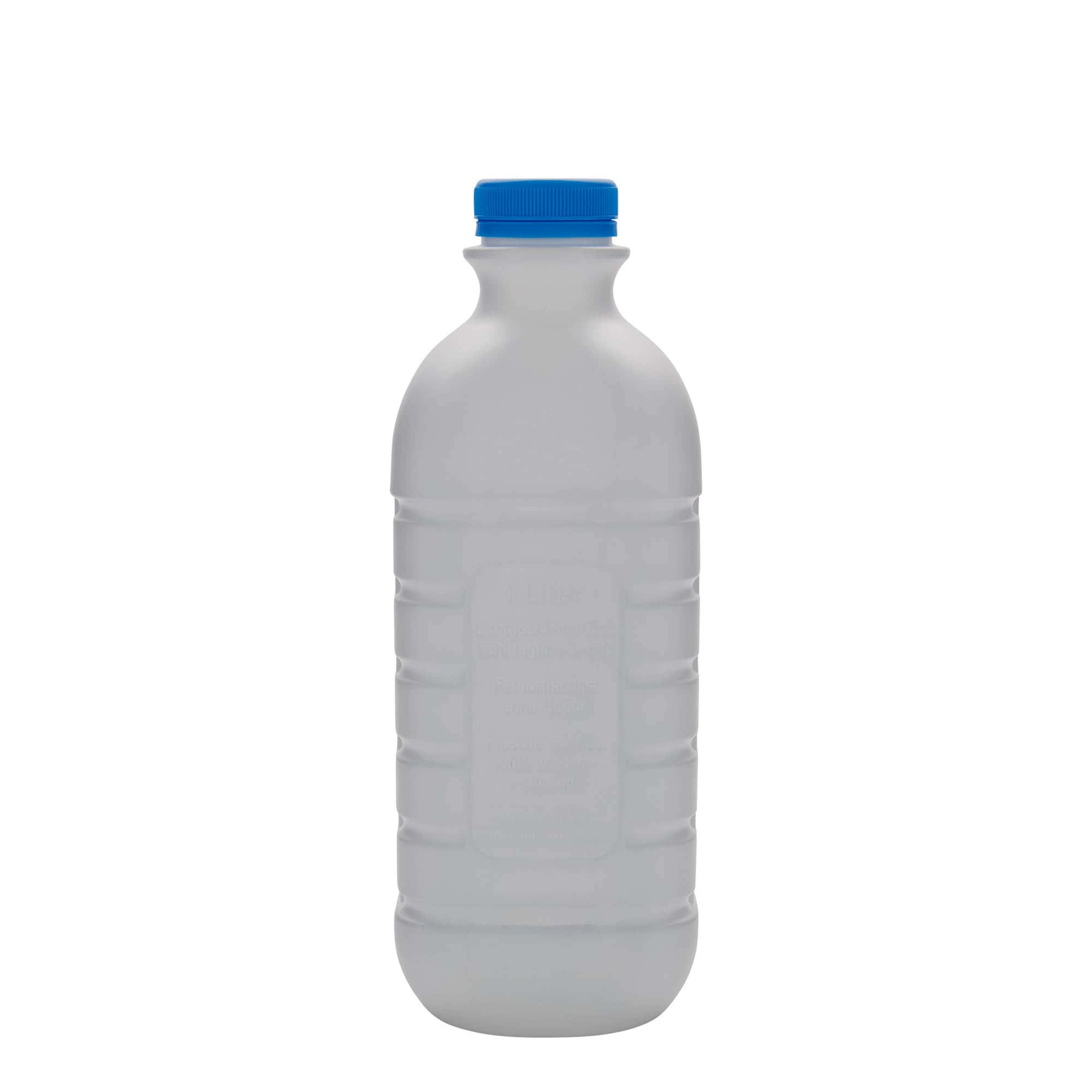 1.000 ml шише за млеко, правоаголно, HDPE-пластика, бело, отвор: PEHD40
