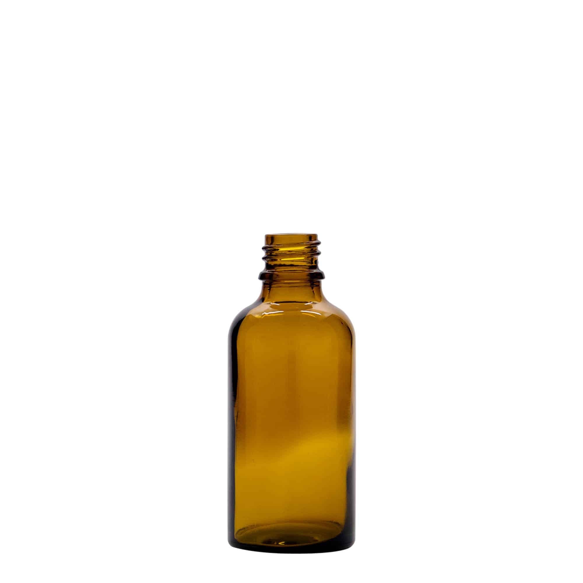 50 ml боца со пипета за медицина, стаклена, кафеаво-црвена, отворање: DIN 18