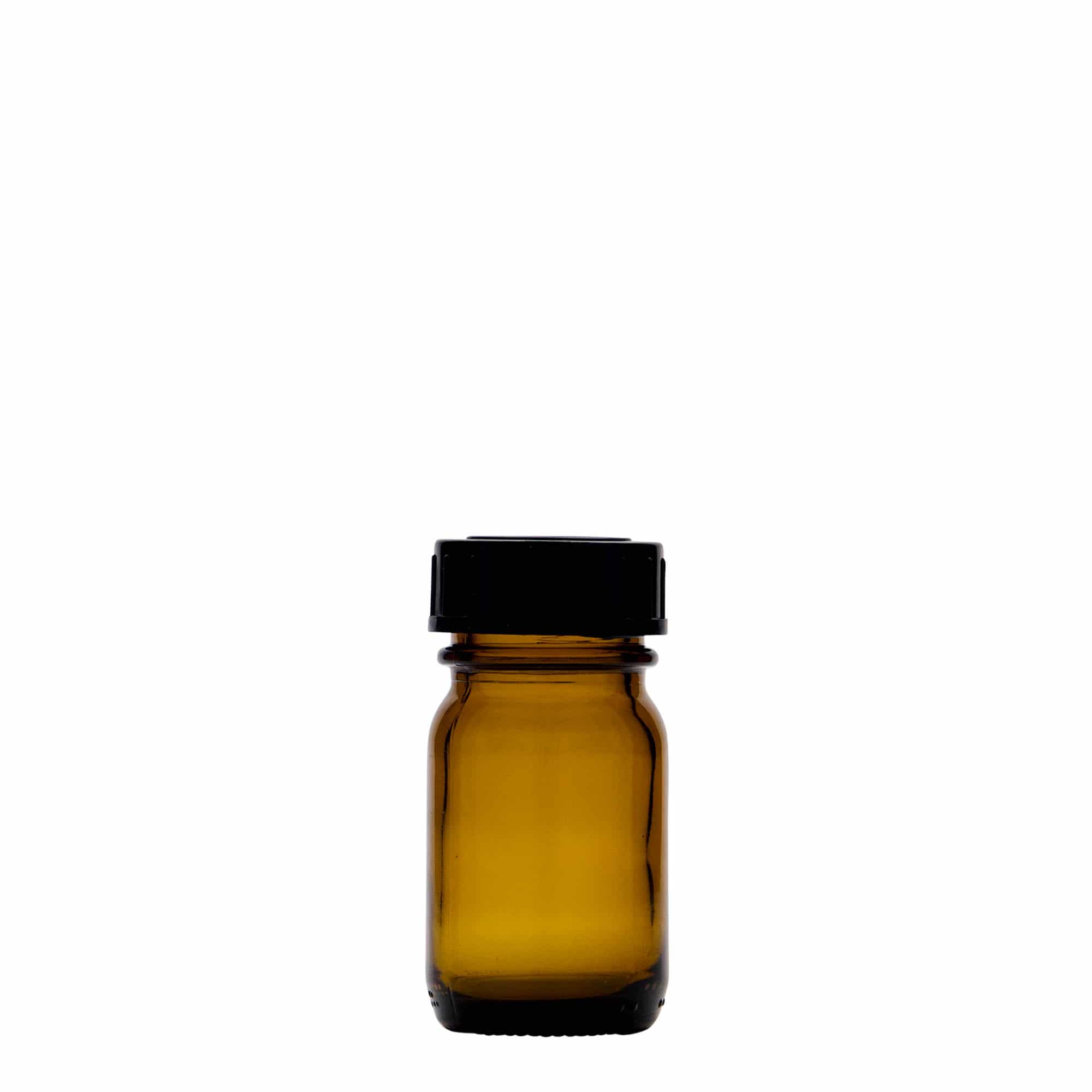 30 ml шише со широк врат, кафеава боја, отвор: DIN 32