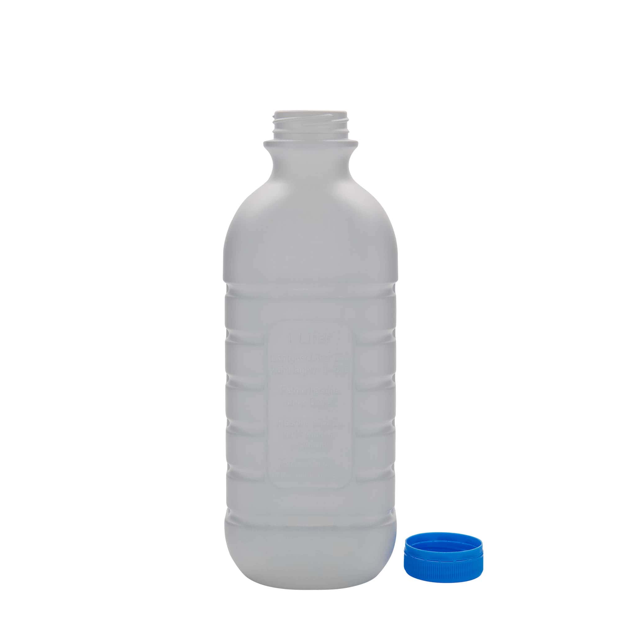 1.000 ml шише за млеко, правоаголно, HDPE-пластика, бело, отвор: PEHD40