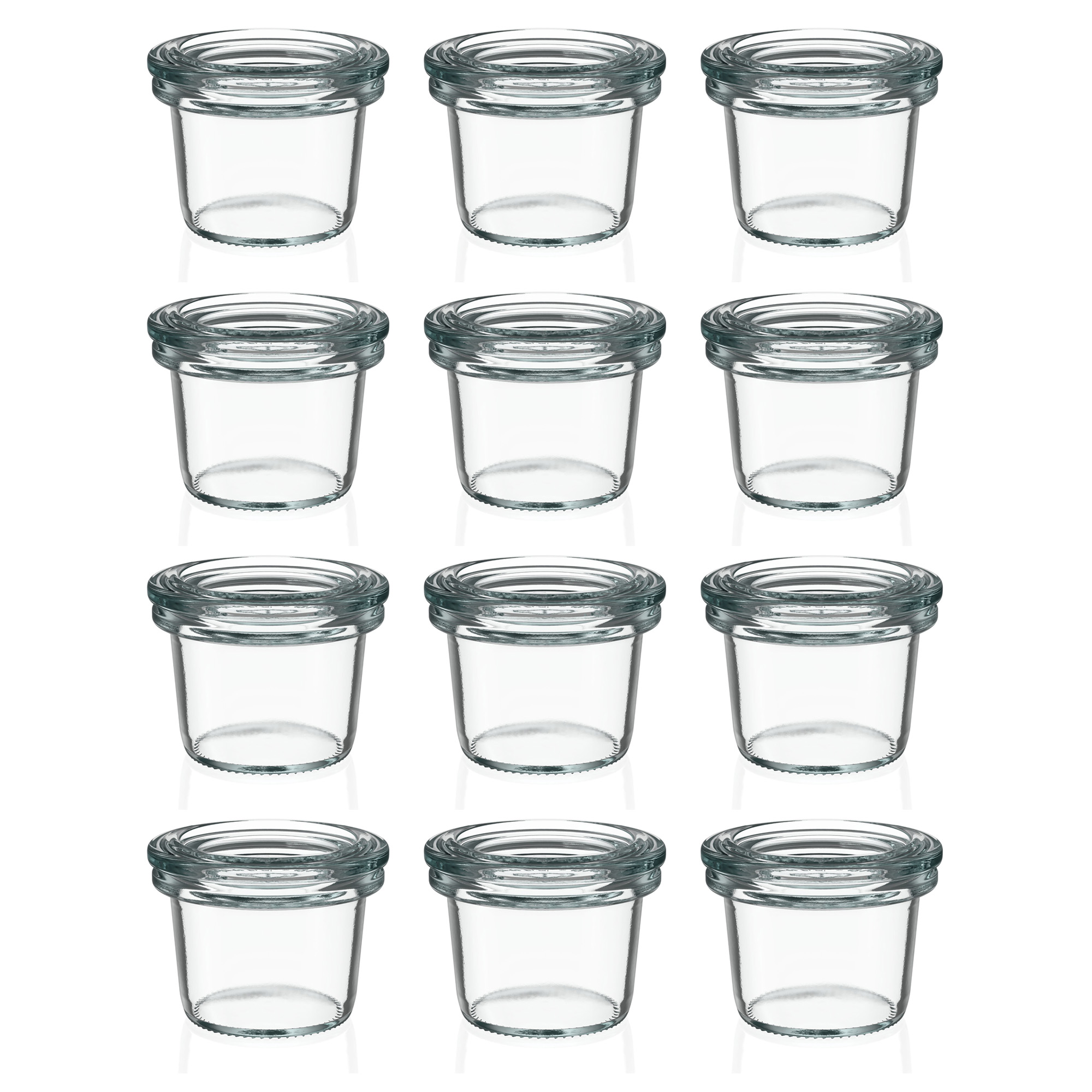 12x 35 ml WECK-стаклен сад со широк отвор со стаклен капак RR 40
