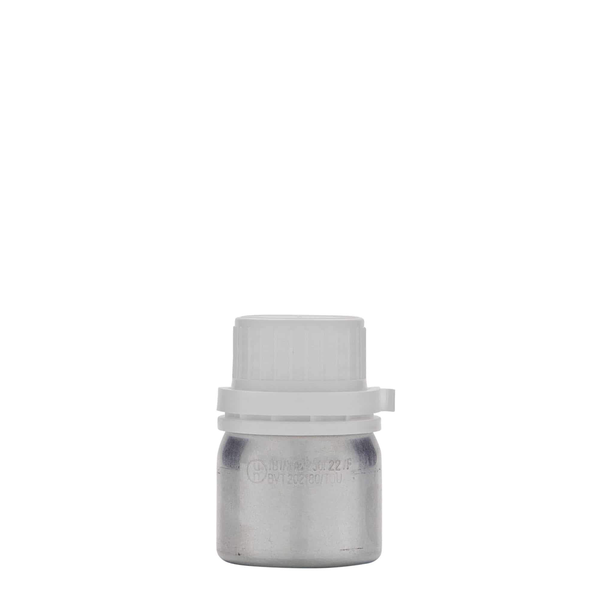 50 ml алуминиумска шише, метал, сребрена, излез: DIN 32