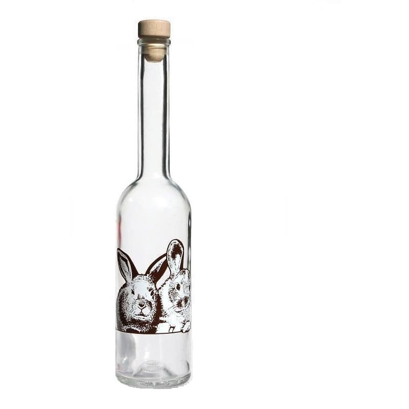 500 ml стаклена шише „Опера“, мотив: зајак, отворање: корк