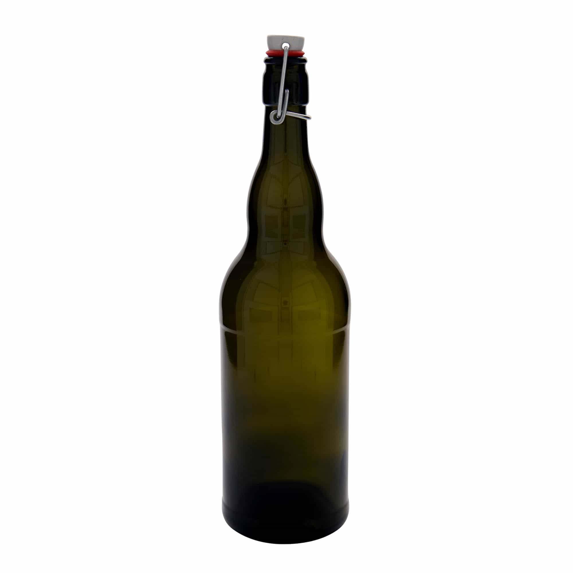 1.000 ml шише за пиво Белгија, стакло, антикнозелена, отворање: затворач со шарка
