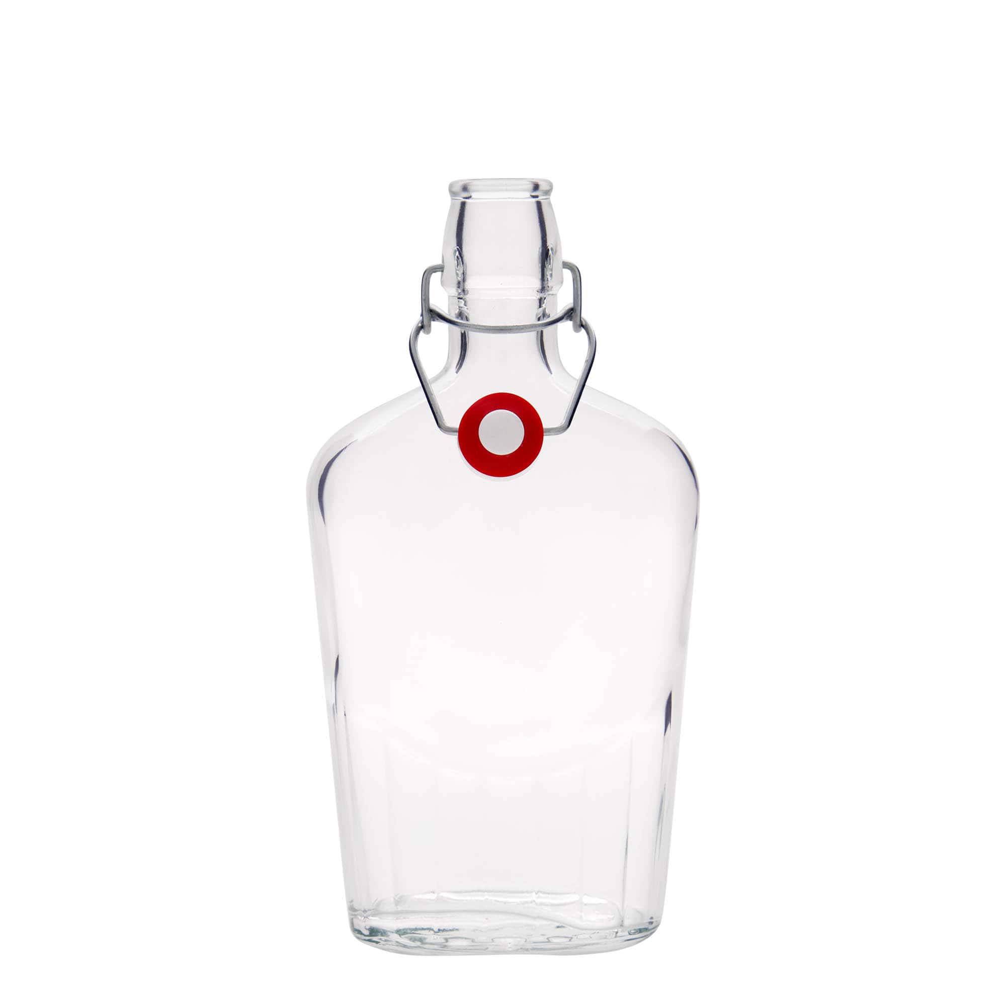 500 ml стаклена шише 'Fiaschetta', овална, отвор: затворач со шарка