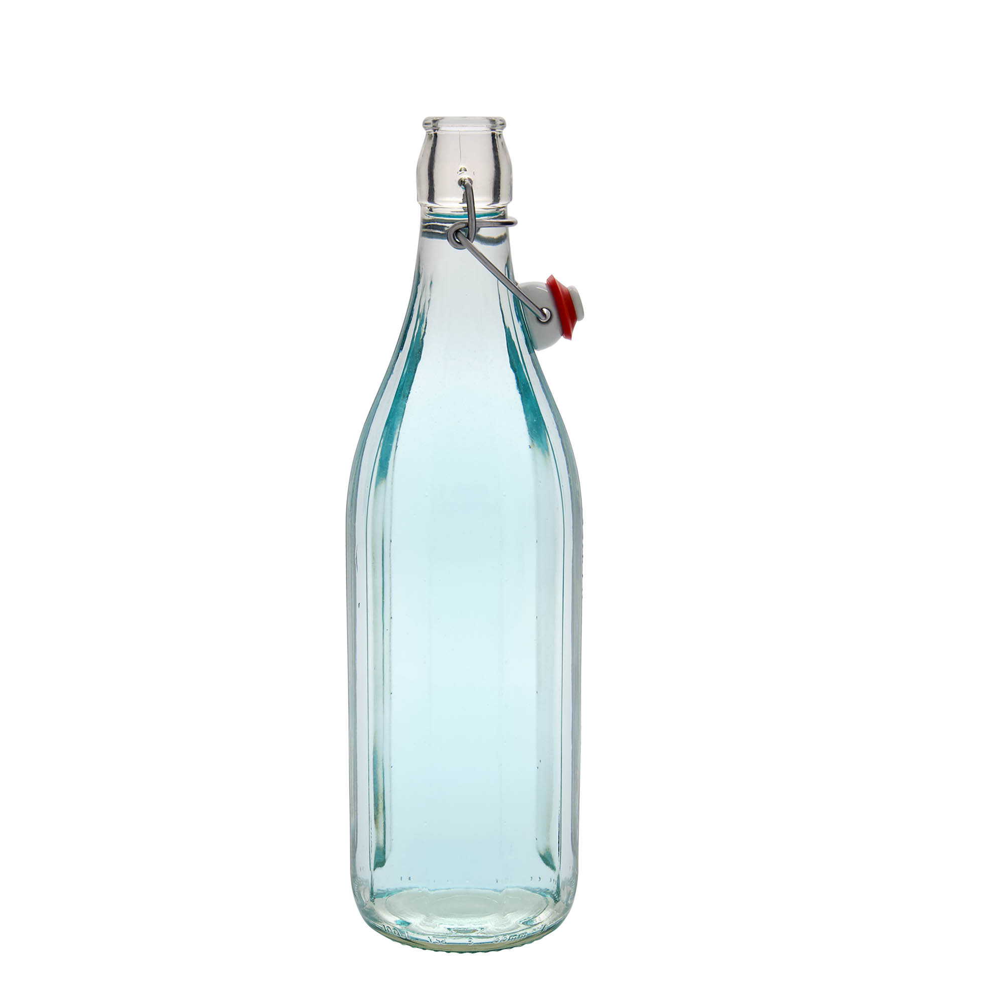1.000 ml стаклена шише 'Bravo', десетострано, отворање: капак со копча