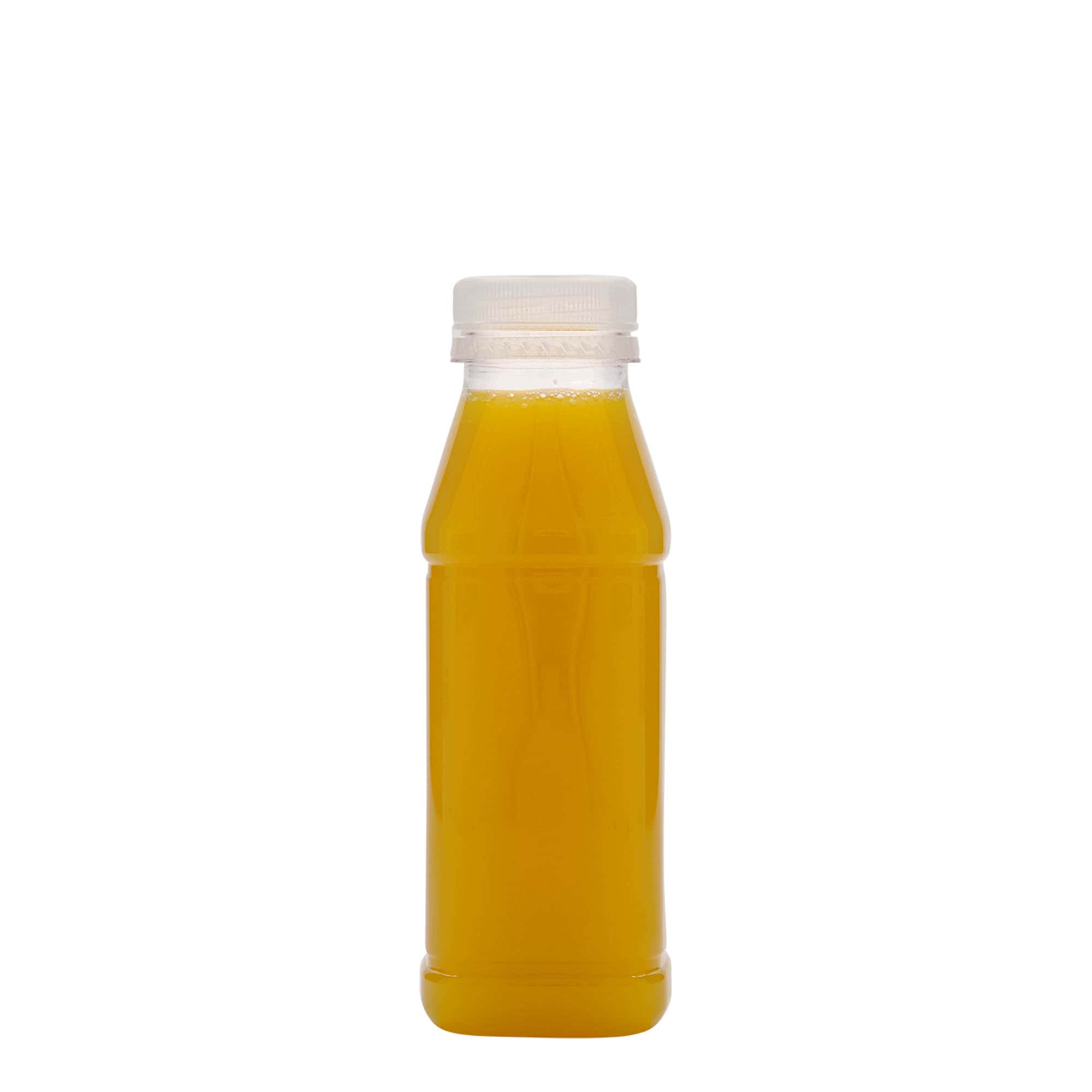 330 ml PET-шајка „Milk and Juice Carré“, квадратна, пластична, отвор: 38 мм