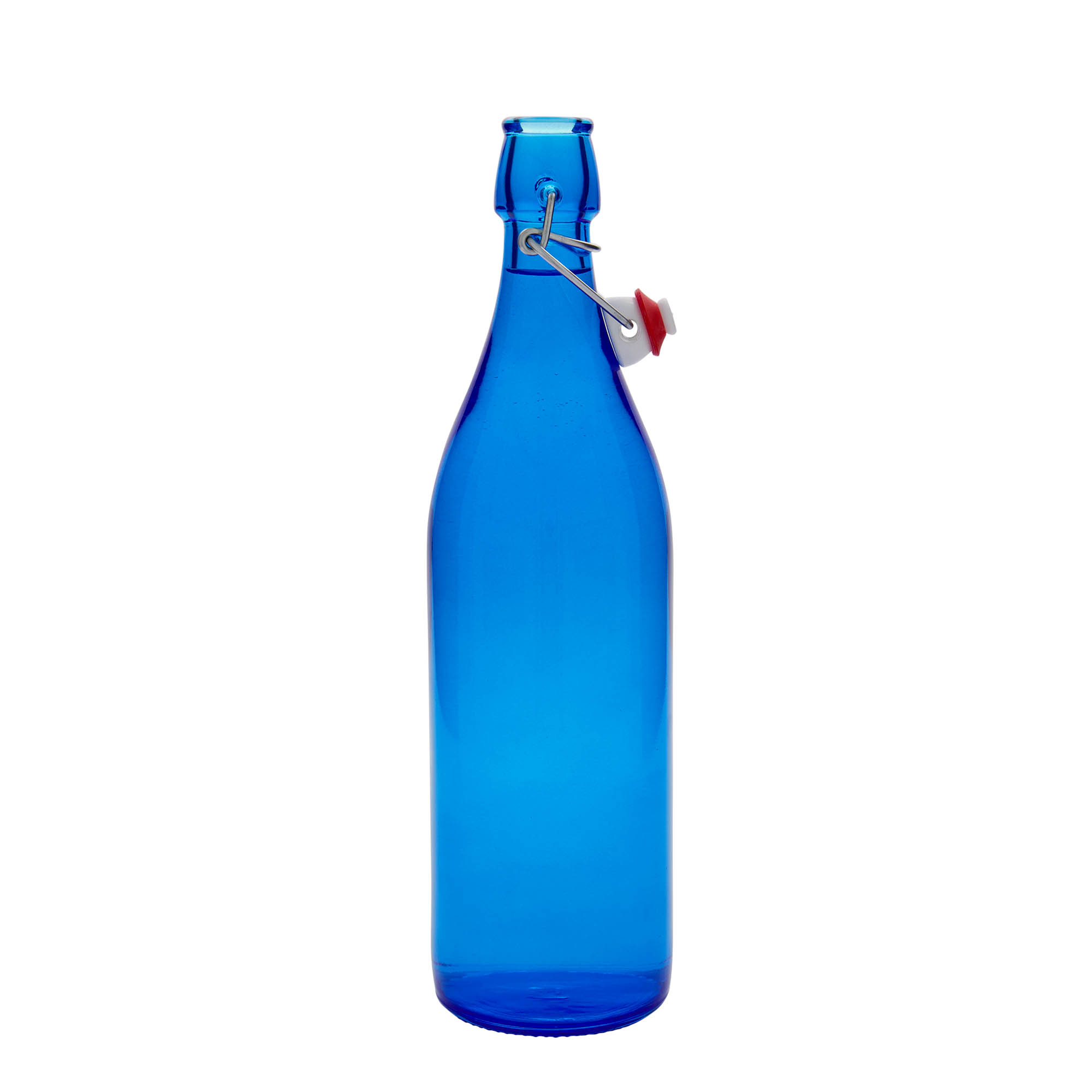 1.000 ml стаклена шише 'Giara', сино, отвор: затворач со лакат