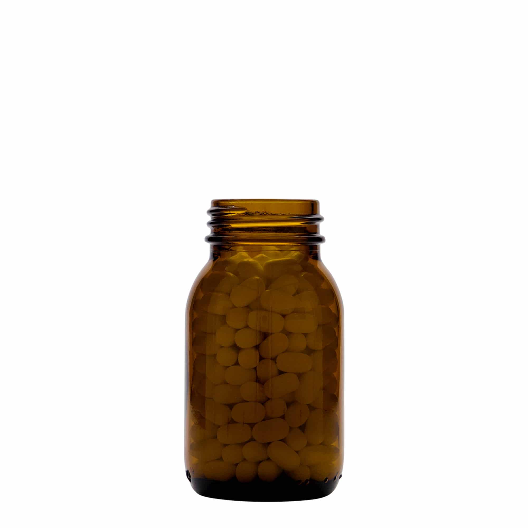 125 ml шише со широк врат, кафеава, отворање: DIN 40