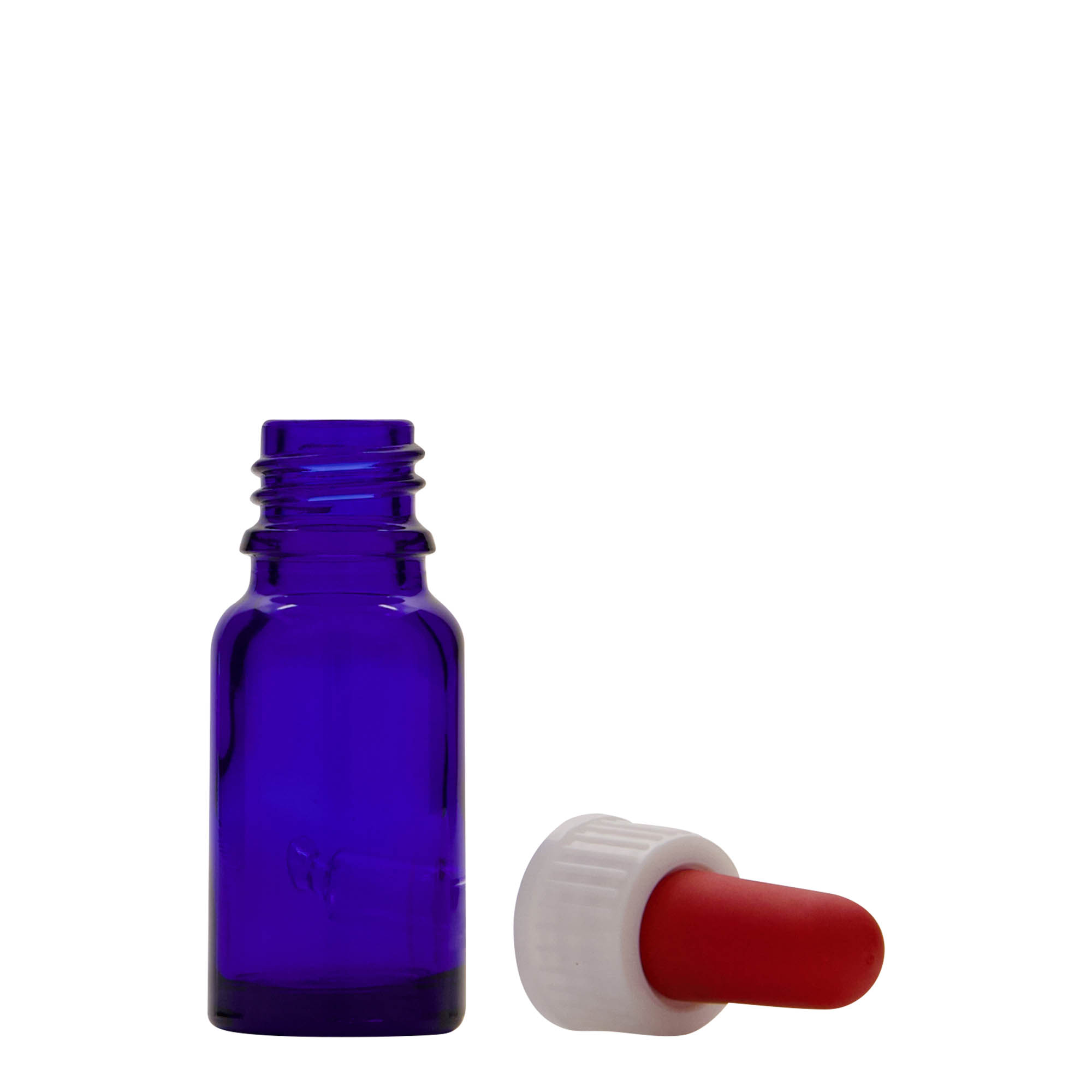 10 ml шишенце со пипета, медицина, стакло, кралско сино-црвено, отворање: DIN 18