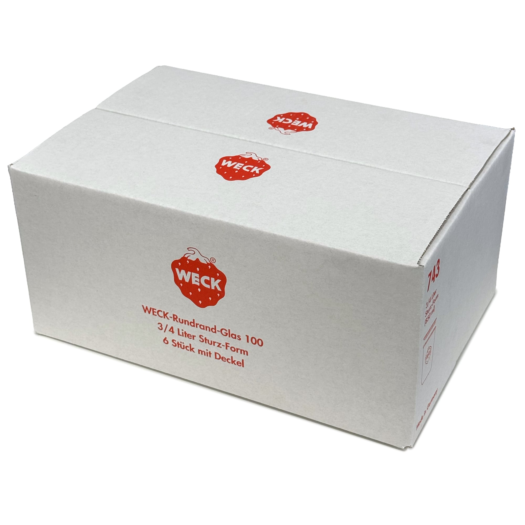 6x 850 ml WECK-стаклен сад со широк отвор со стаклен капак RR 100