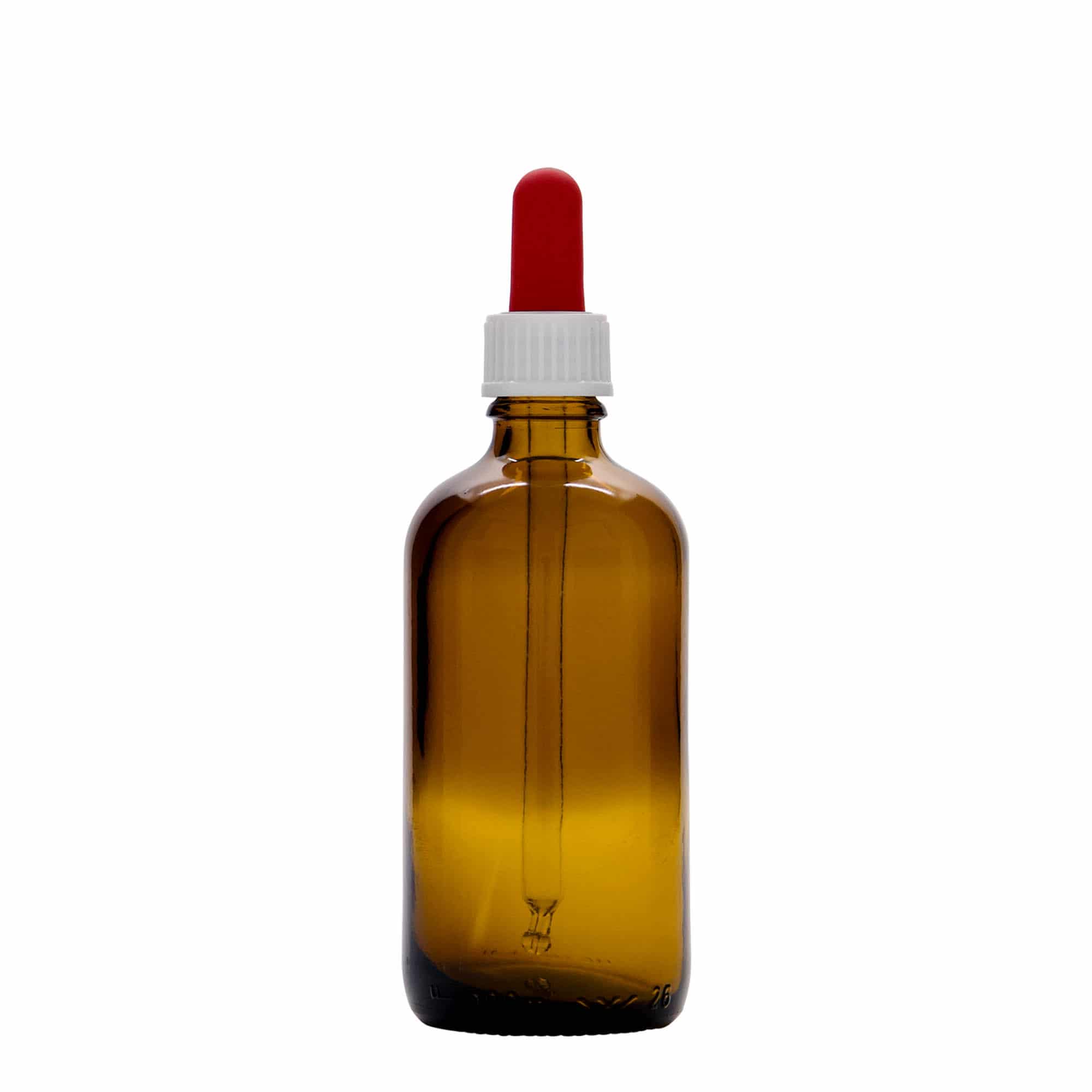 100 ml шишенце со пипета, медицина, стакло, кафеаво-црвено, отворање: DIN 18