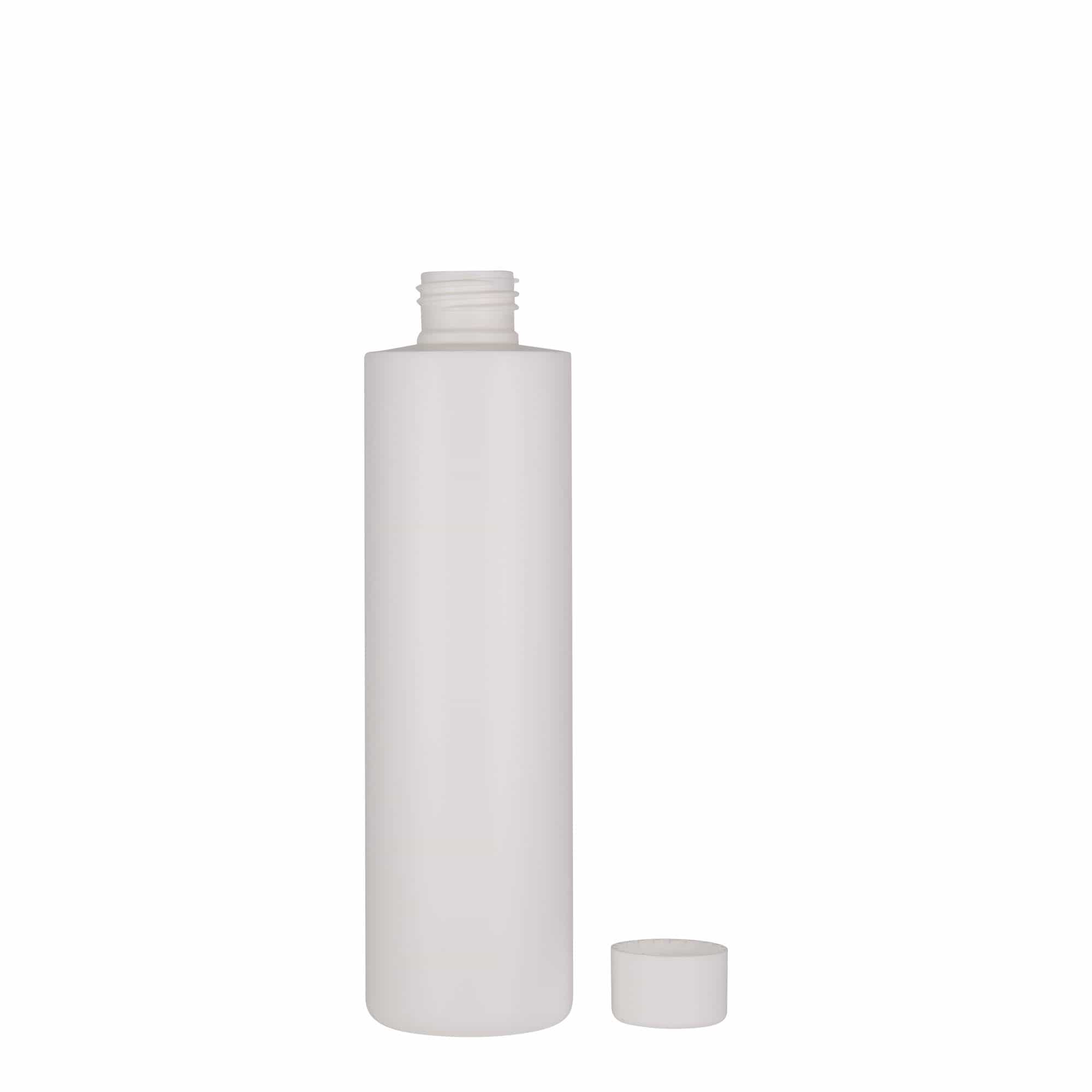 250 мл пластична шише „Pipe“, HDPE, бела, отвор: 24/410