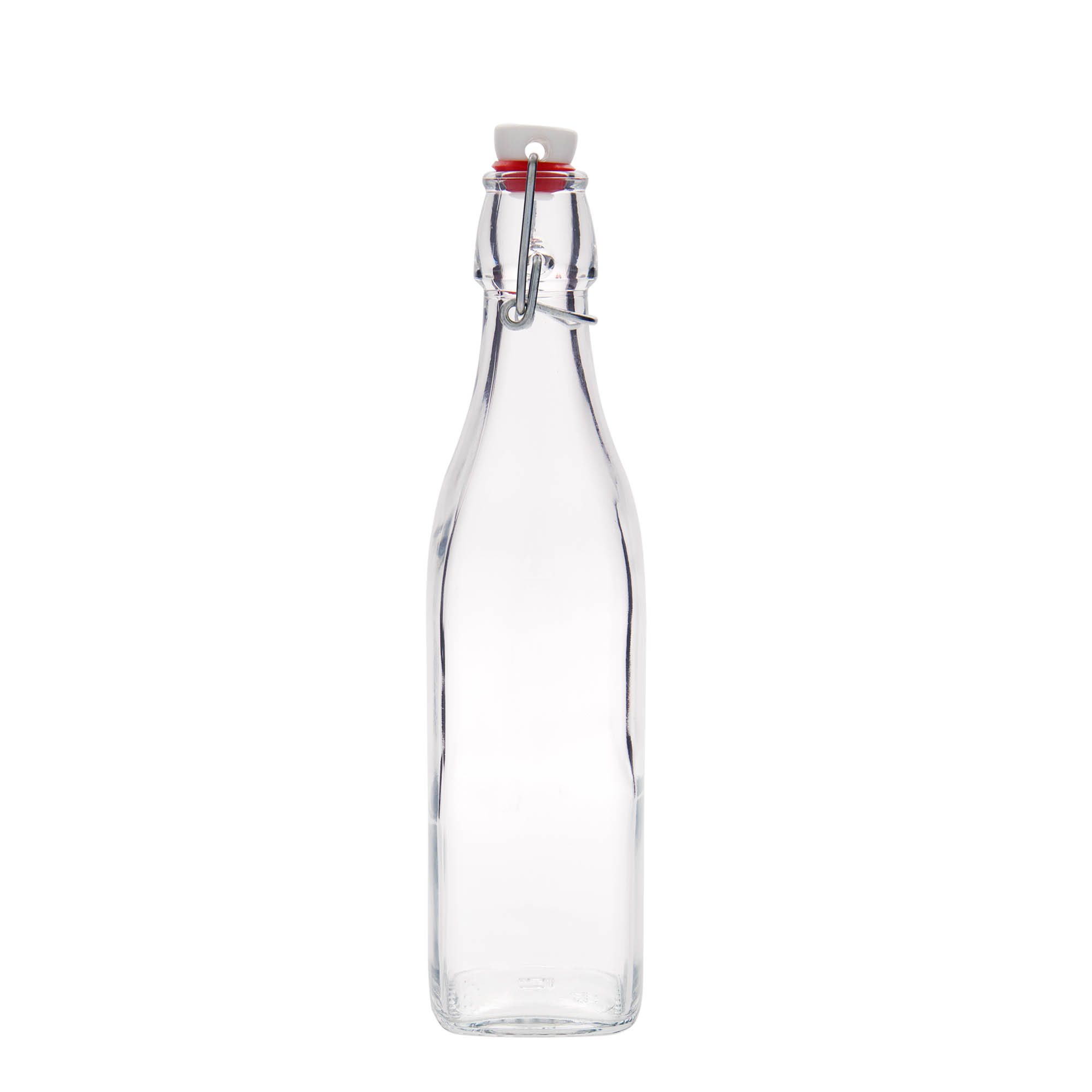500 ml стаклена шише „Свинг“, квадратно, грло: затворач со лак