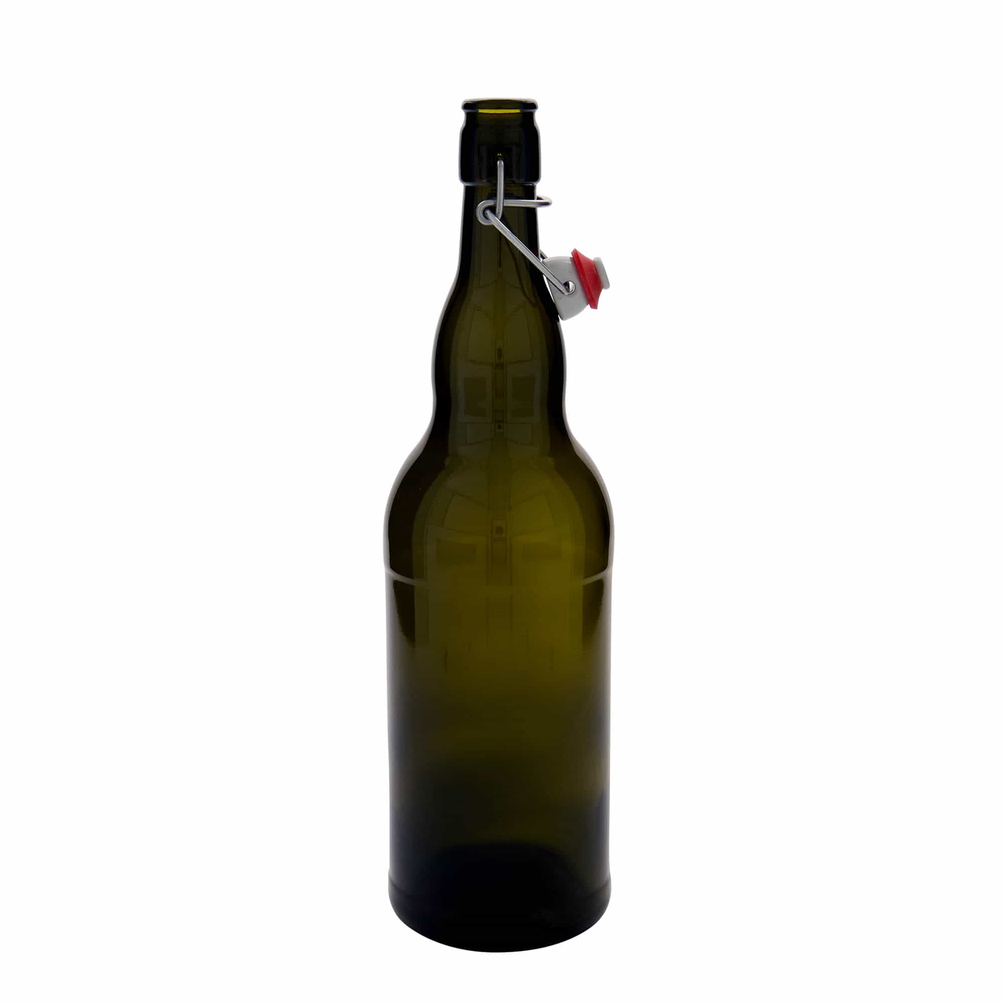 1.000 ml шише за пиво Белгија, стакло, антикнозелена, отворање: затворач со шарка