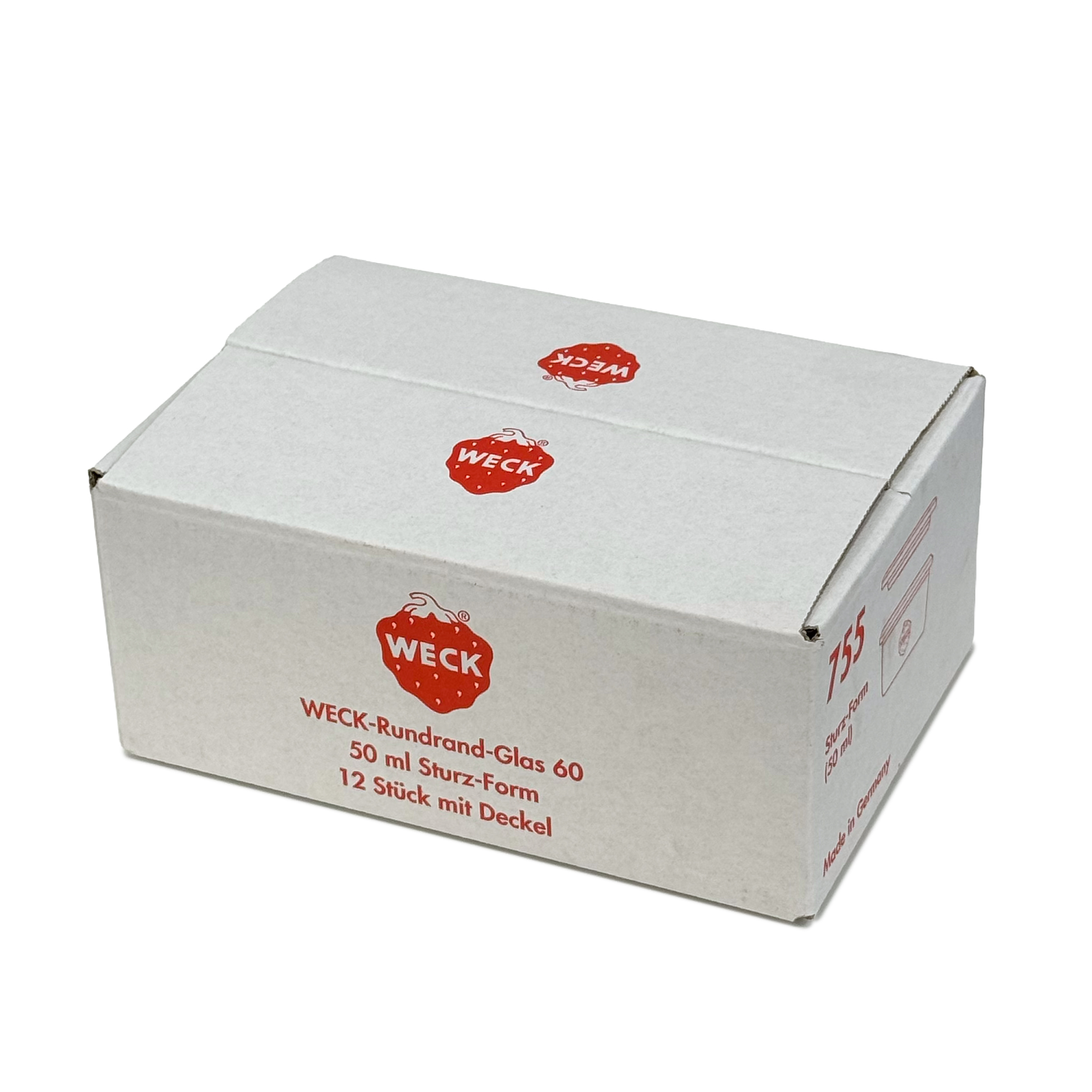 12x 50 ml WECK-стаклен сад со широк отвор со стаклен капак RR 60