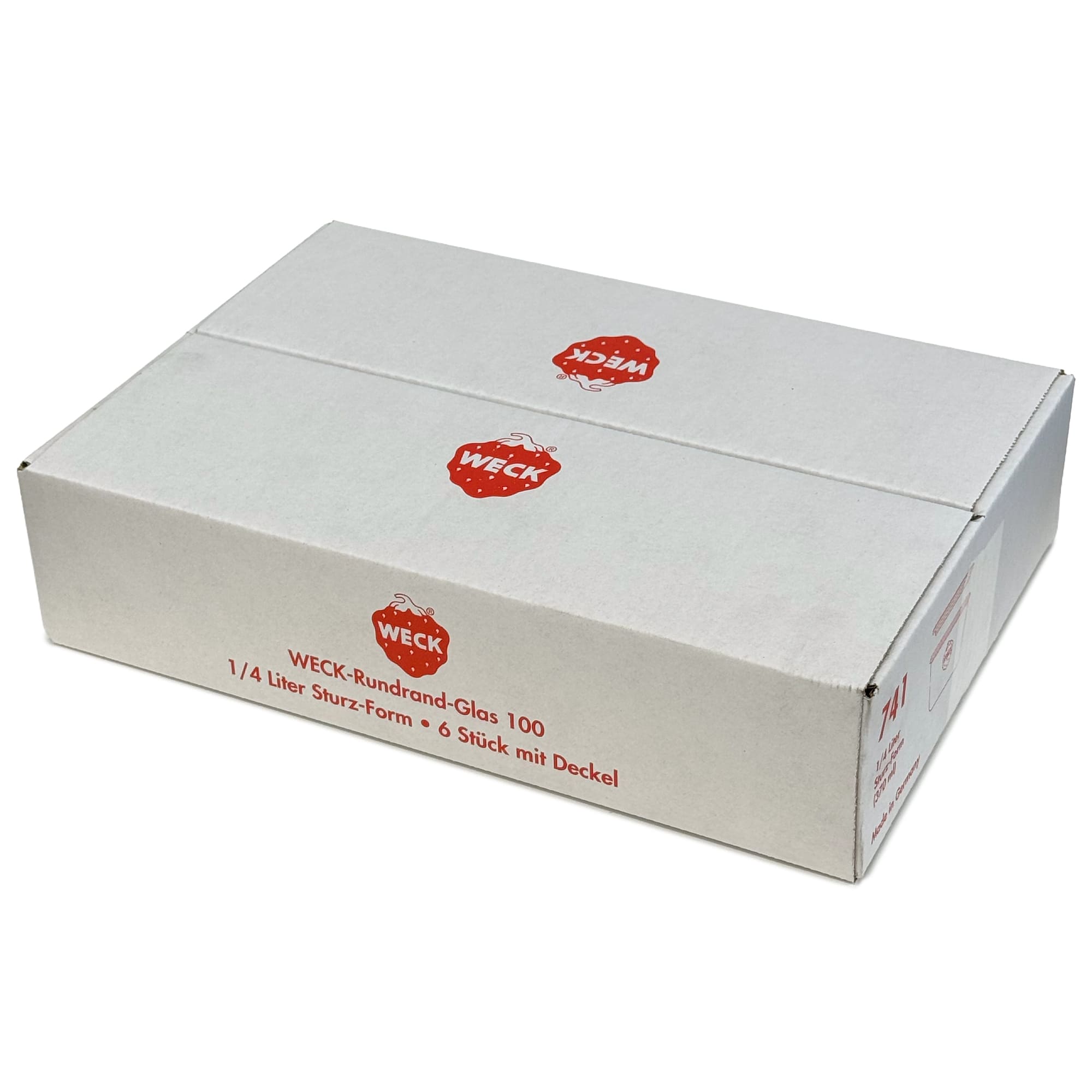 6x 370 ml WECK-стаклен сад со широк отвор со стаклен капак RR 100