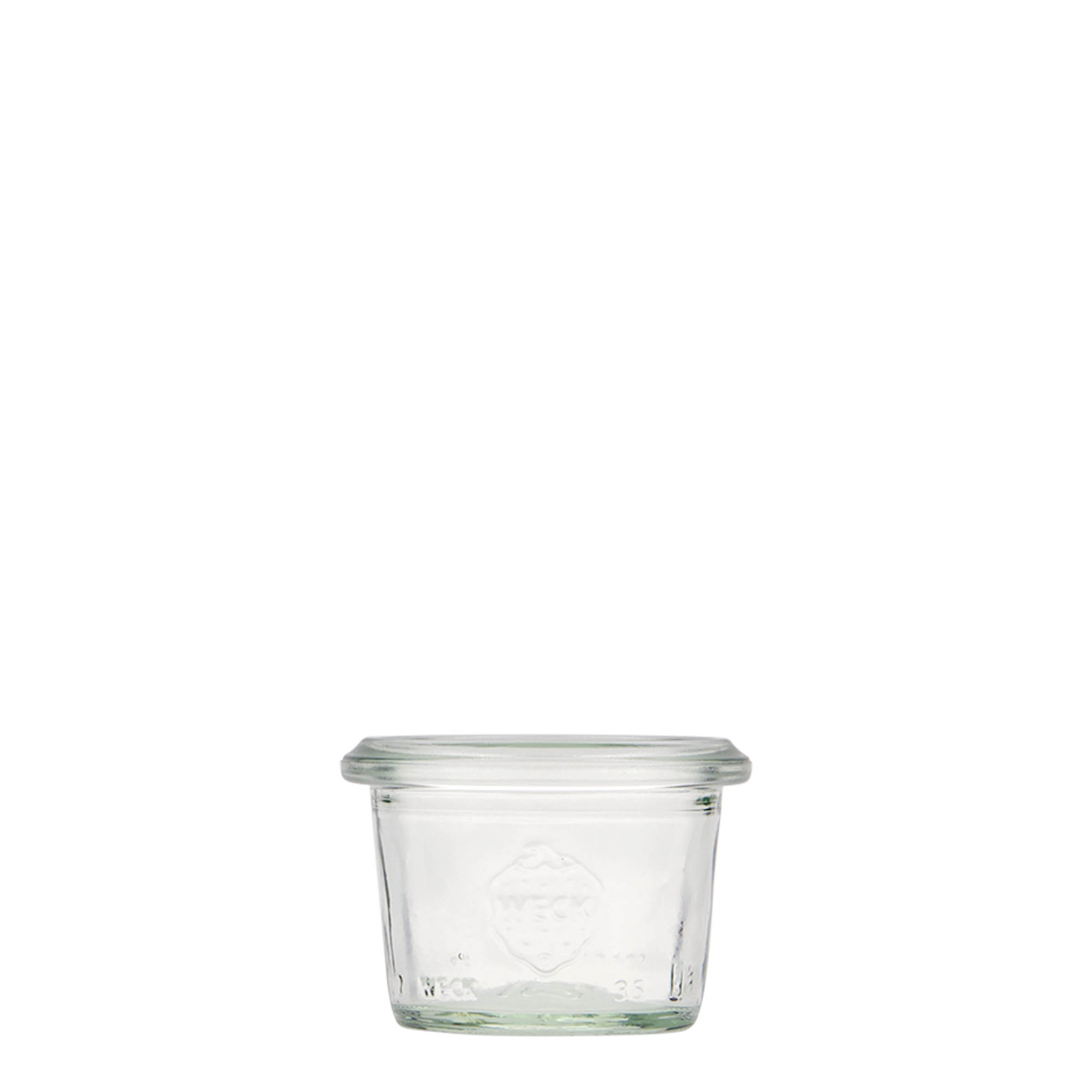 12x 35 ml WECK-стаклен сад со широк отвор со стаклен капак RR 40