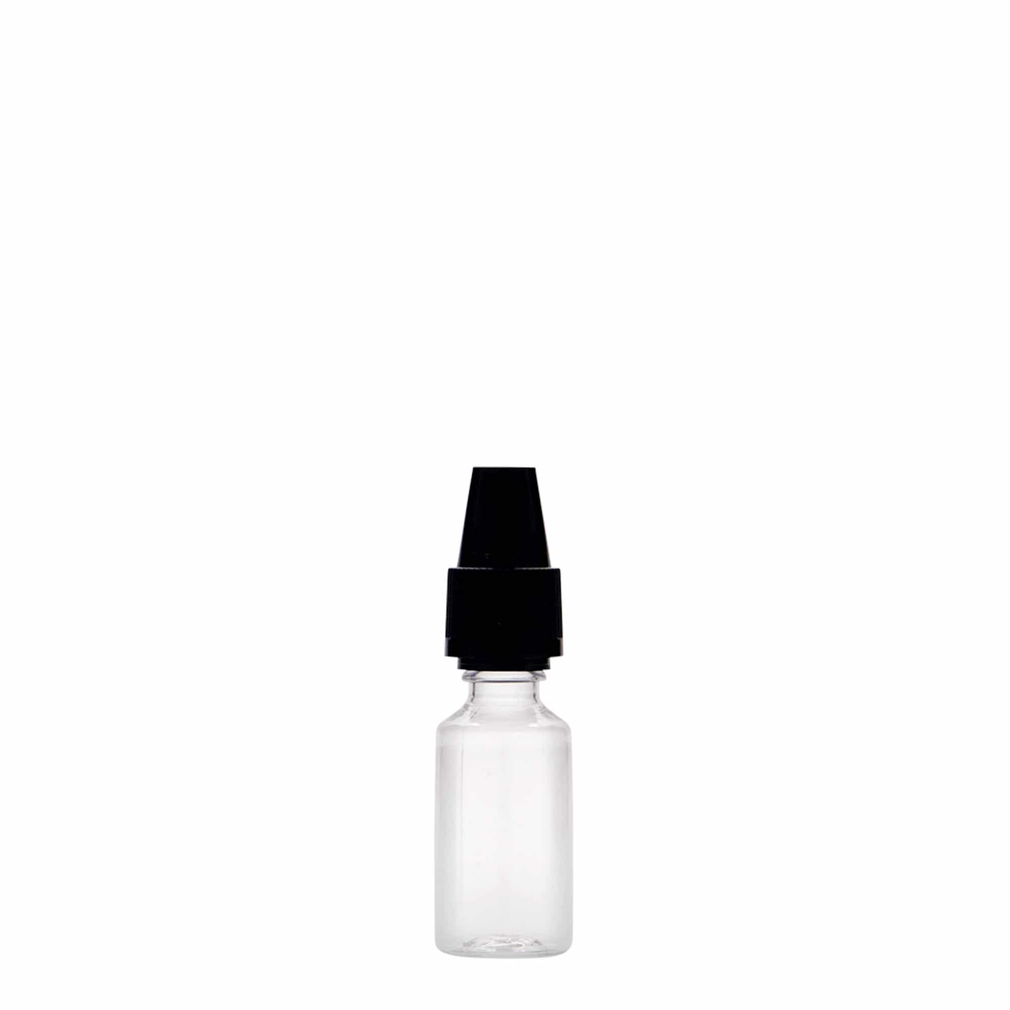 10 ml PET шише „E-Liquid“ со заштита од квалитет и за деца, пластика, отворање: навојна капа
