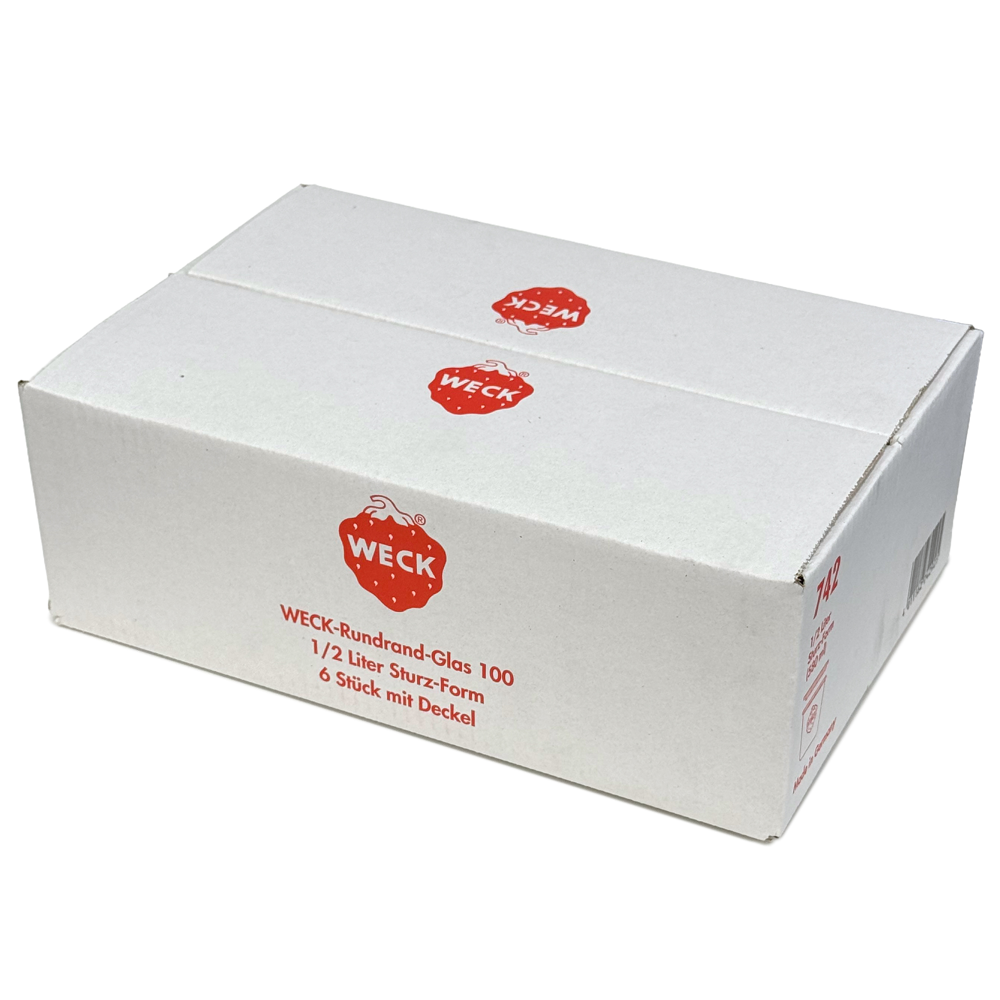 6x 580 ml WECK-стаклен сад со широк отвор со стаклен капак RR 100