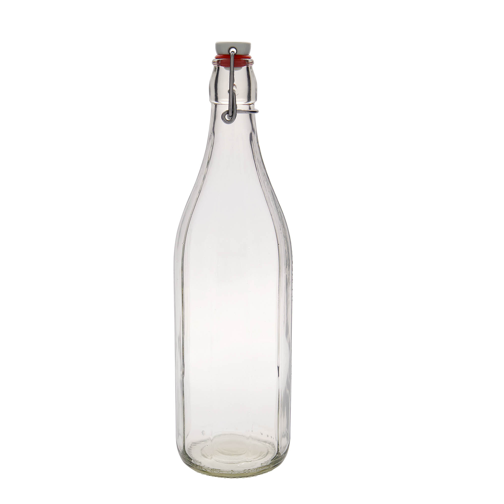 1.000 ml стаклена шише 'Bravo', десетострано, отворање: капак со копча