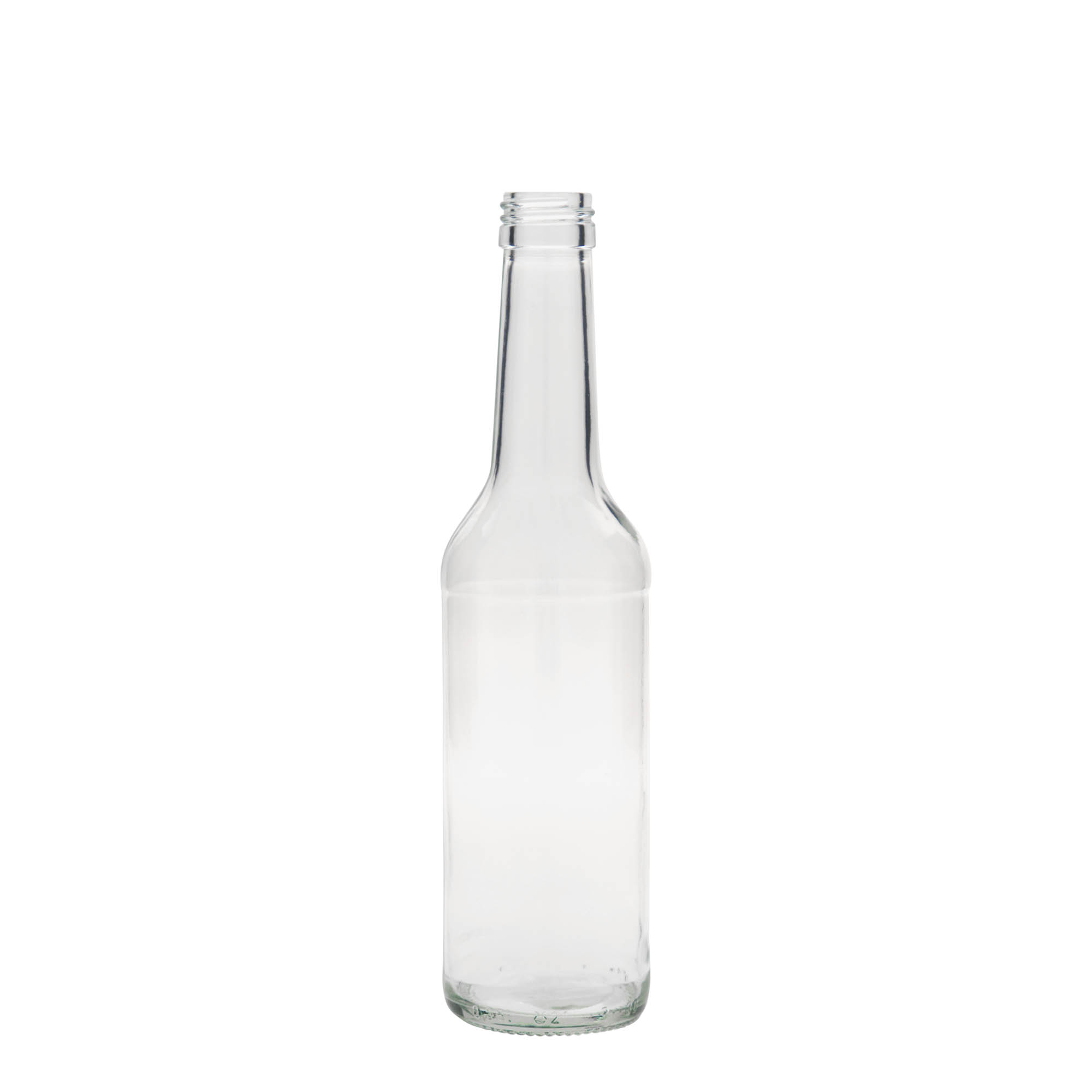 350 ml стаклена шише со прав врат, отворање: PP 28