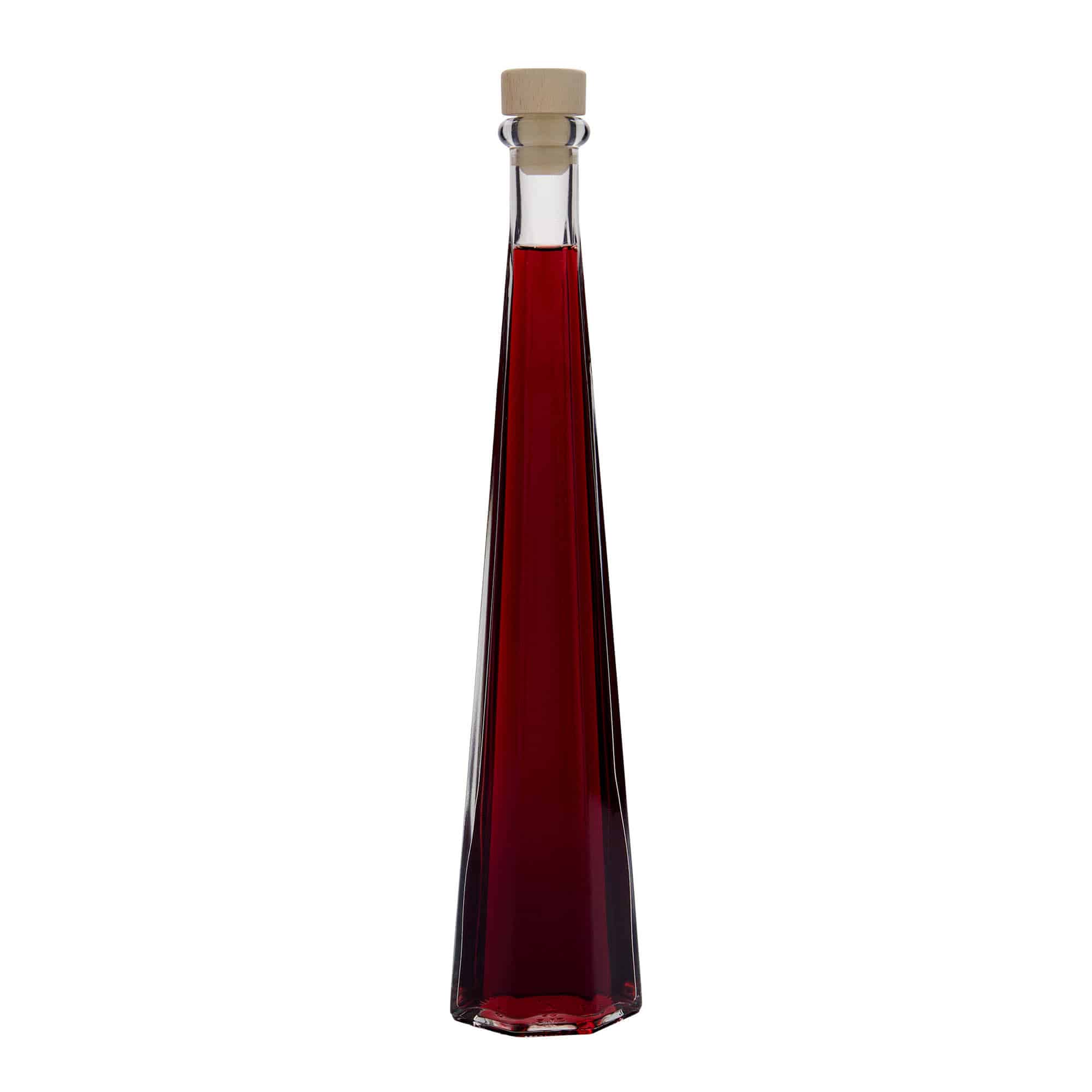 200 ml стаклена шише „Dama Sexta“, шестострана, грло: тапа
