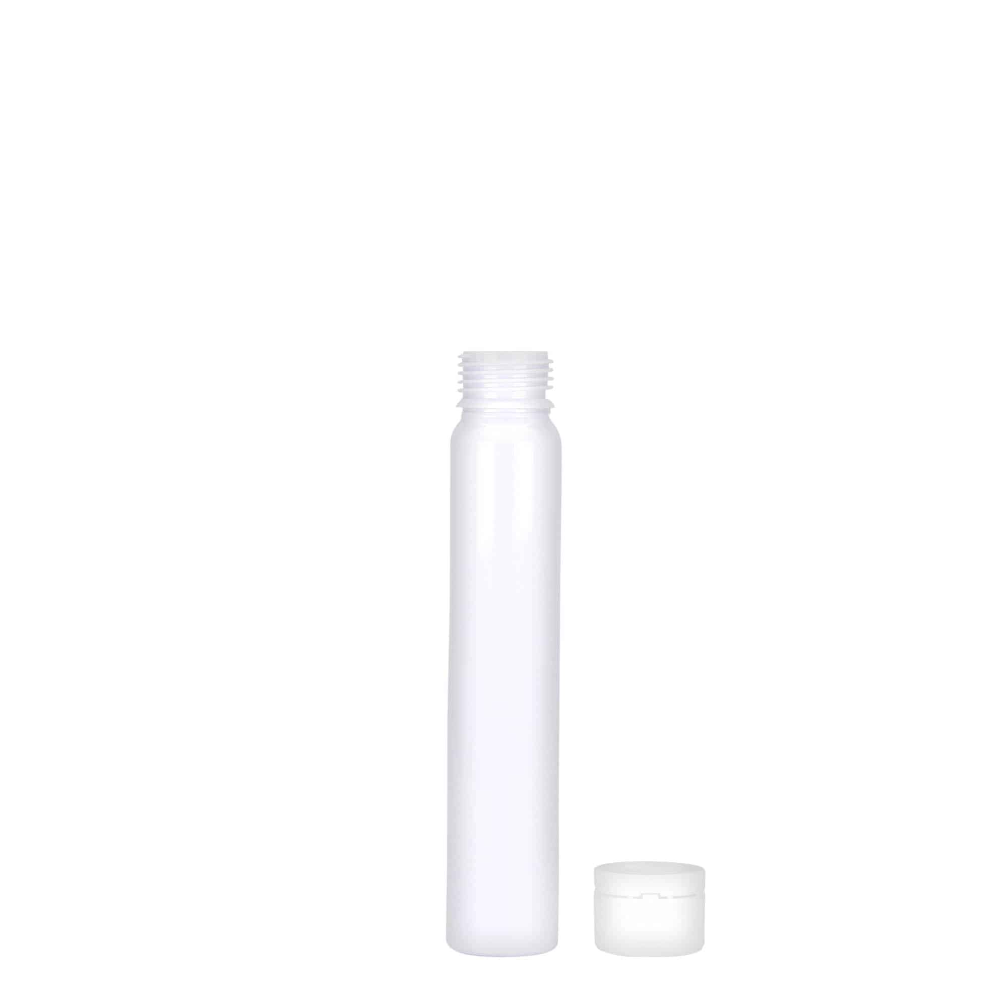 25 ml PET-цевчиња, пластика, бела, отворање: навојна капа