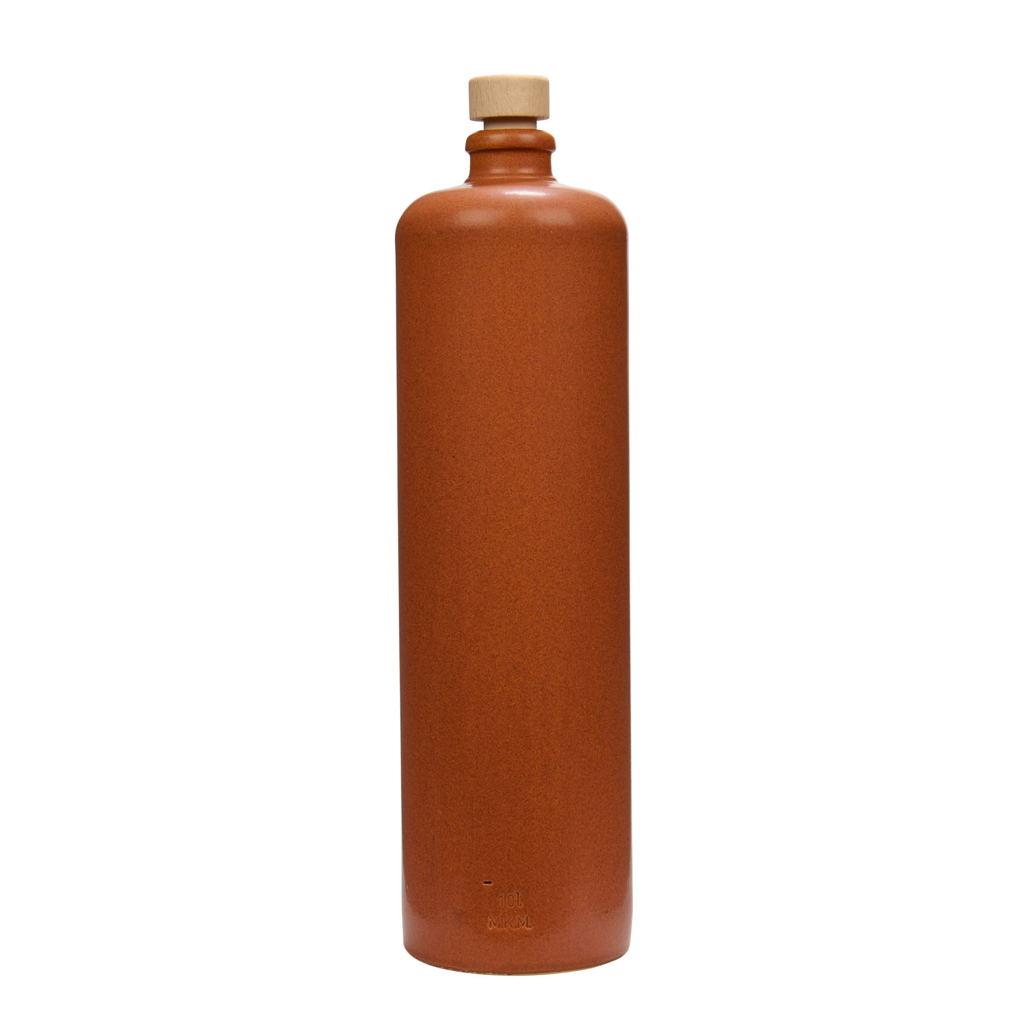 1.000 ml глинен сад, камено порцелан, црвено-кафеав, отворање: корк